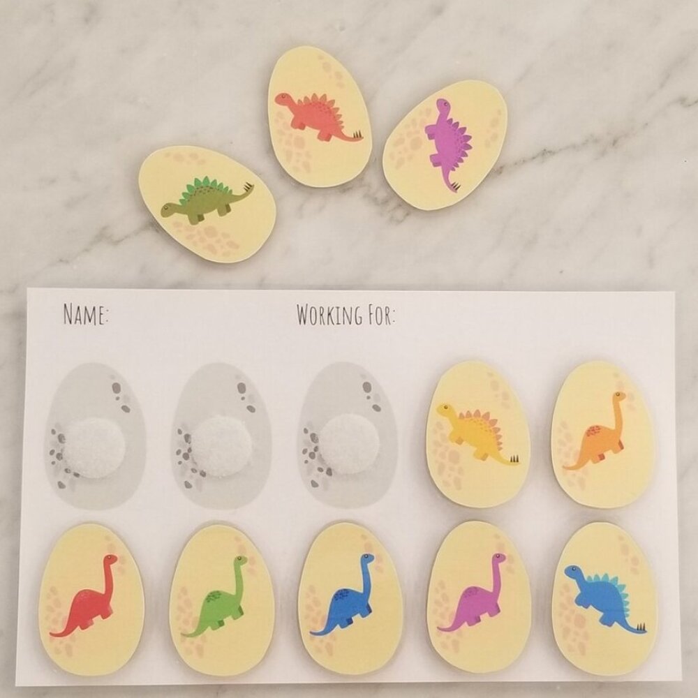 Dinosaur Egg Reward Chart, Chore Chart, Token Board, Customizable, Eraseable